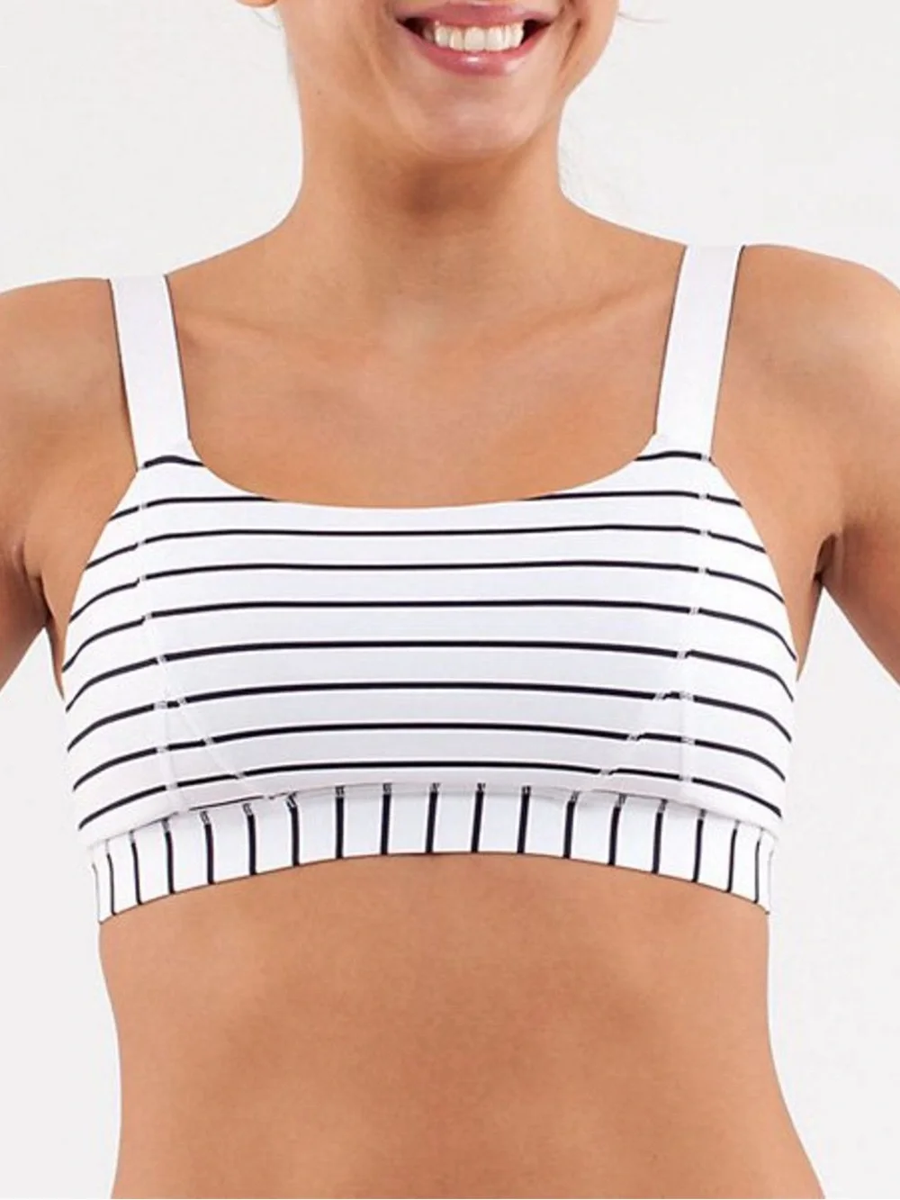 LULULEMON ADJUST ME BRA QUIET STRIPE WHITE DEEP INIGO WOMEN’S 4